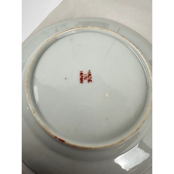 Japanese Antique China Two 7 In. Plates Geisha Floral Structures 1921-1941 - Picture 8 of 9